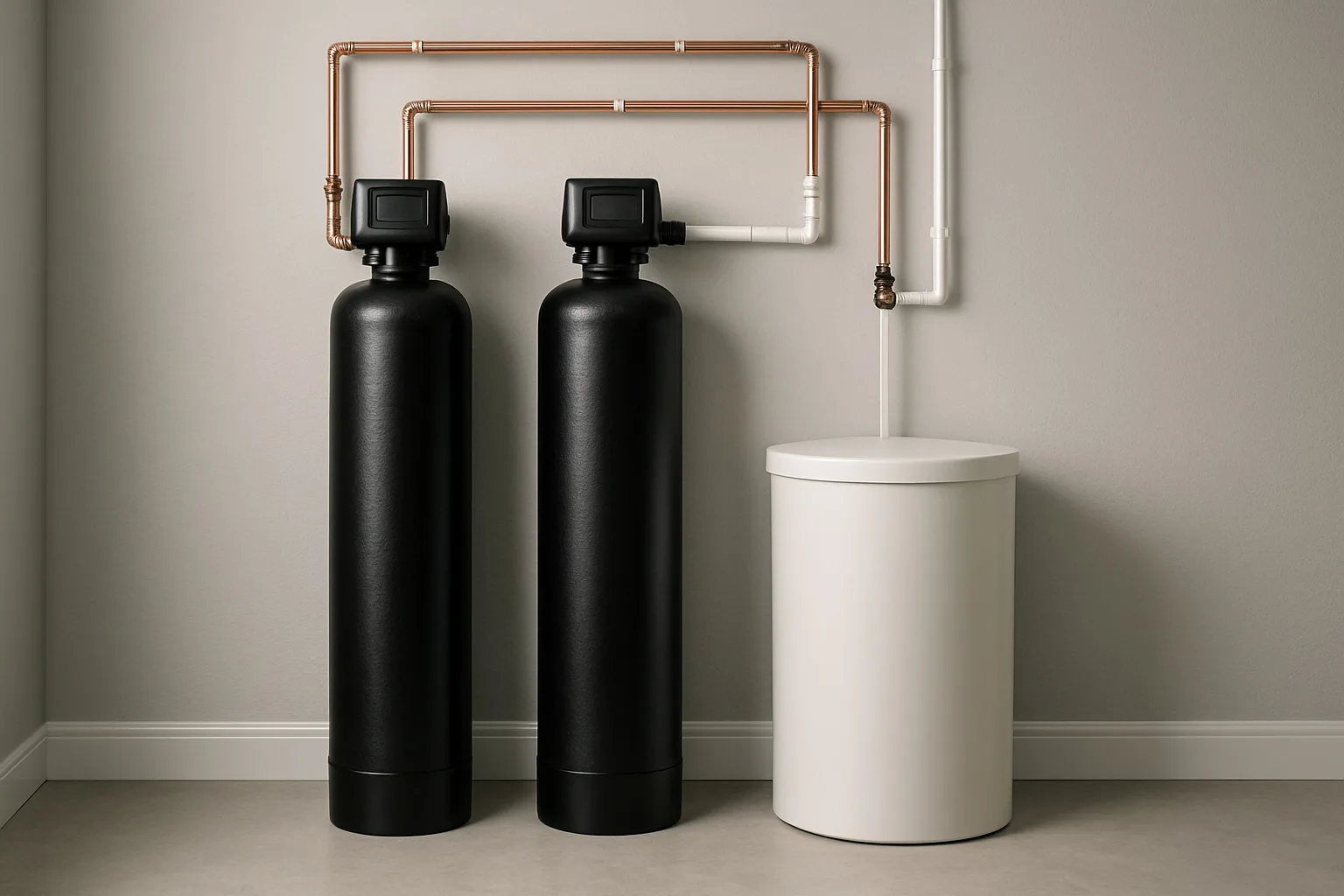 Whole-home water filtration and softening system installed in a Connecticut home